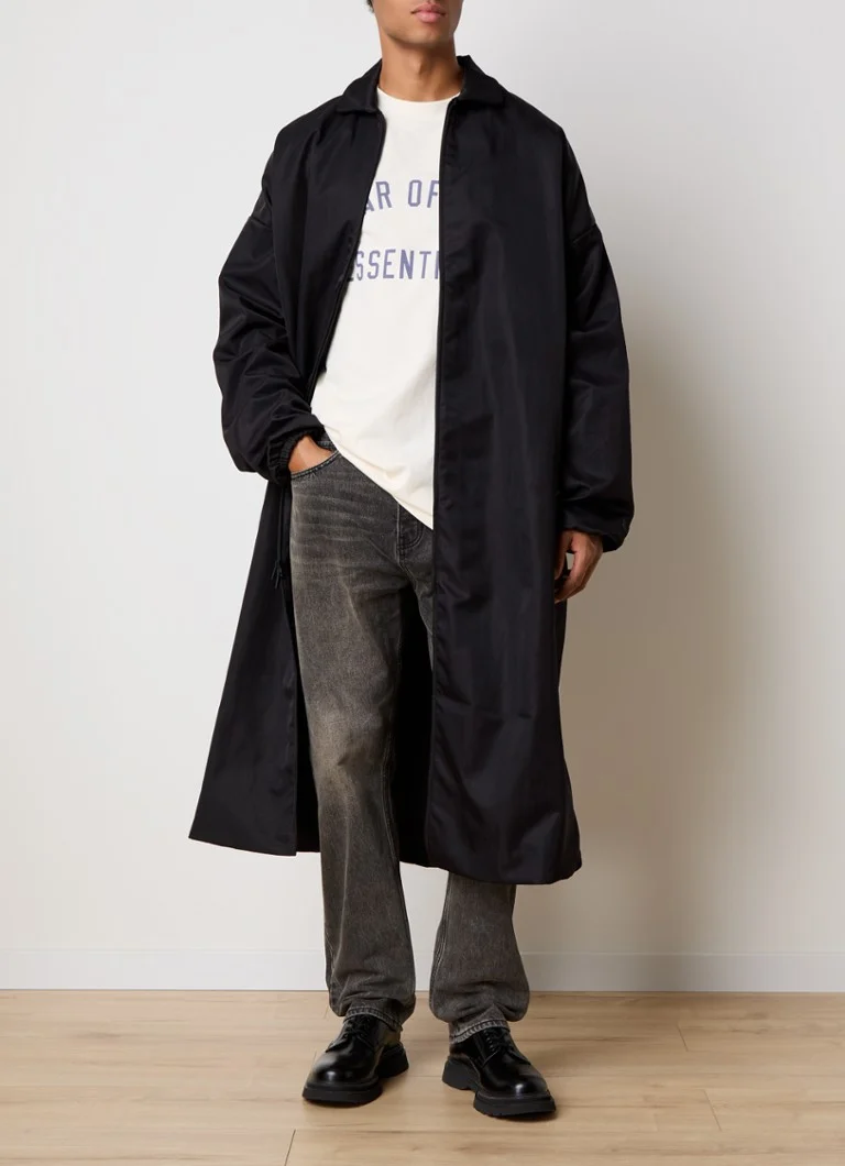 Fear of God Essentials Trench coat with back print and side pockets