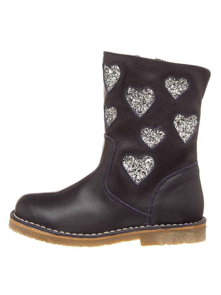 kmins Leder-Stiefel in Dunkelblau günstig kaufen