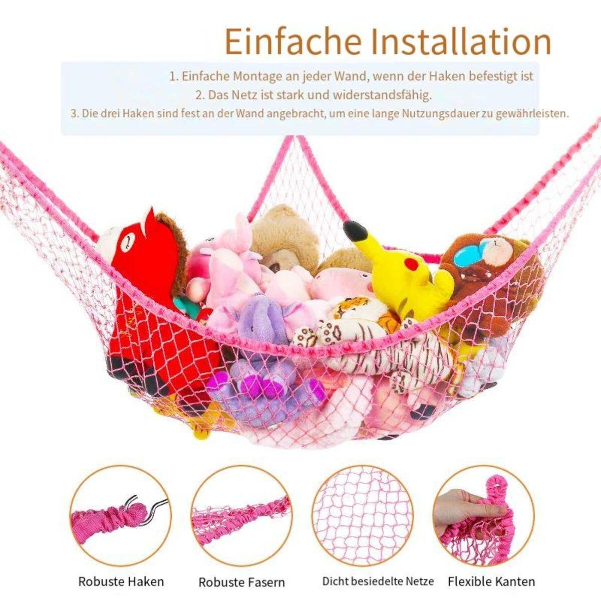 Devenirriche Hängematte Spielzeug-Hängematte(180*120*120CM)–hängendes Netz für Organisation