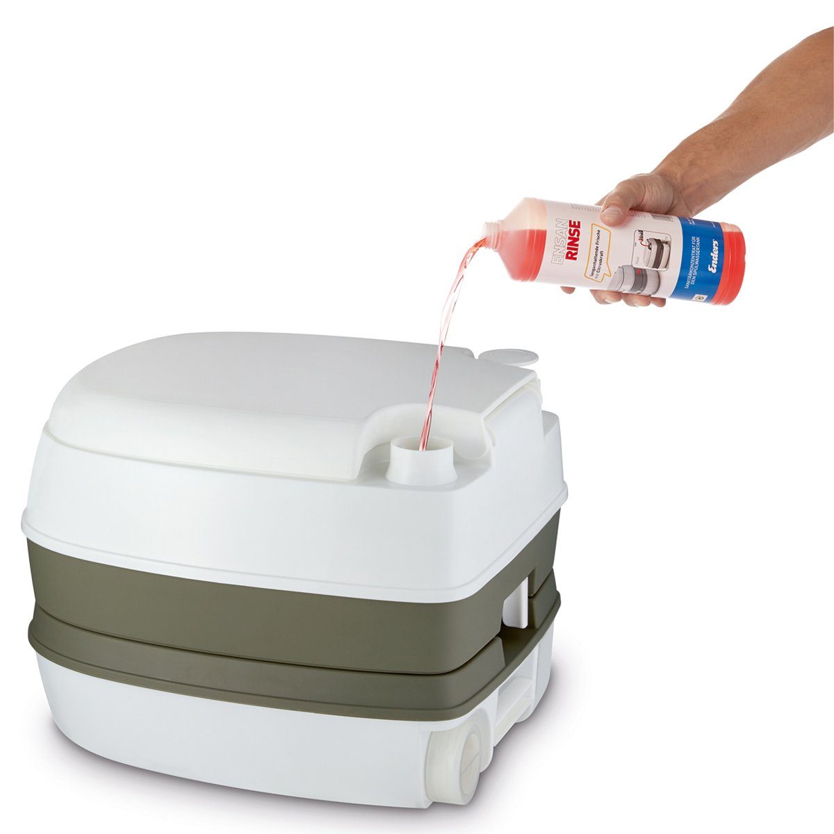 Enders® Campingtoilette Comfort, Kolbenpumpe, geringes Gewicht, glatte und hygienische Oberfläche