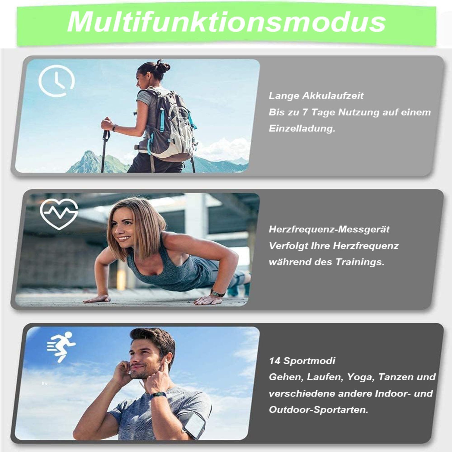 Devenirriche Activity Tracker Fitness Armband, Aktivitätstracker, Fitness Tracker, Smart Armband