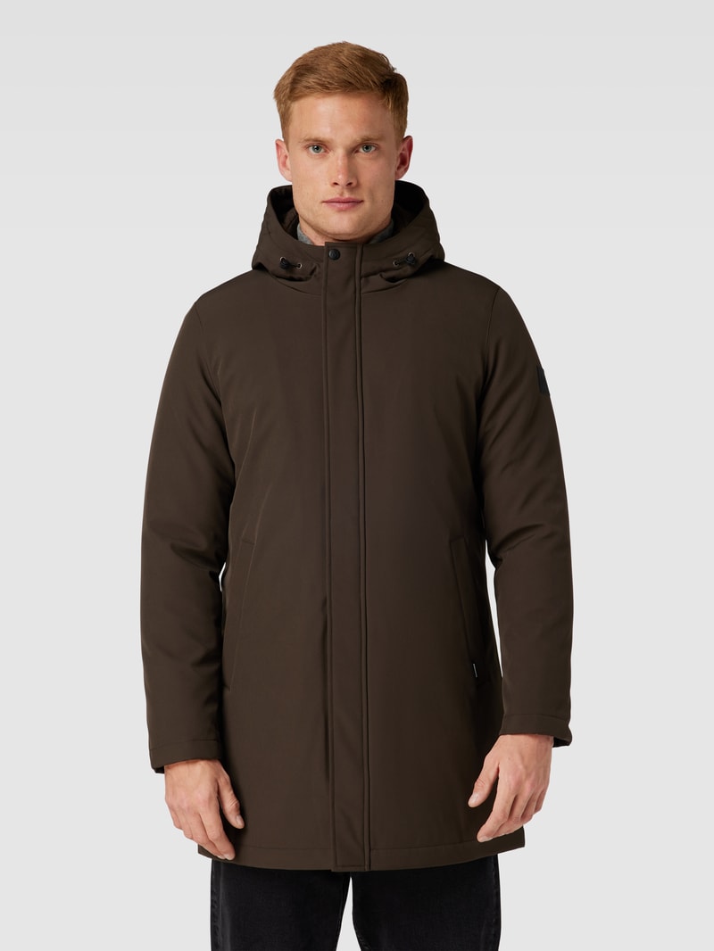 Funktionsjacke mit Kapuze Modell 'deston' in mittelbraun