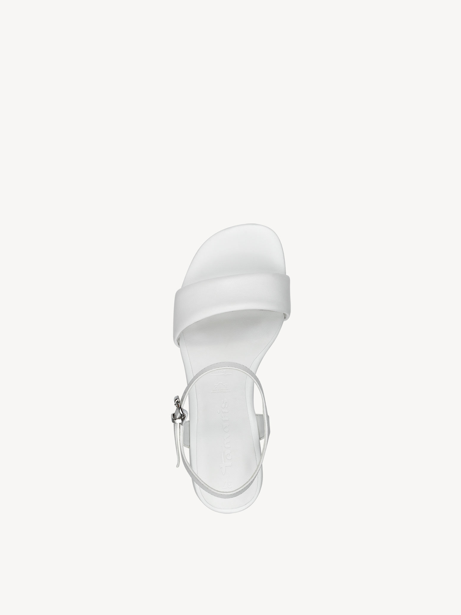 Sandale à talon en cuir - blanc