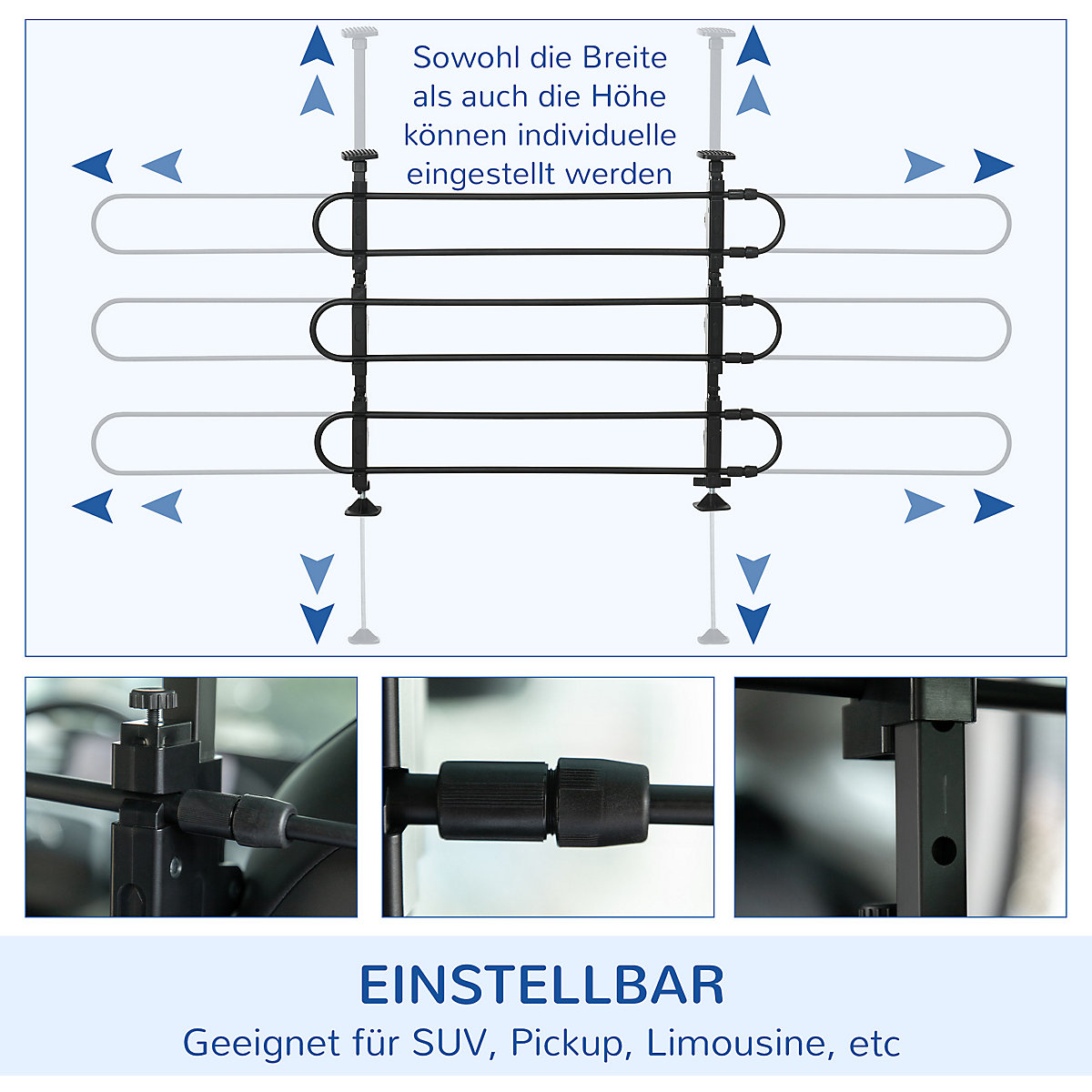 Hundeschutzgitter mit verstellbarer Funktion