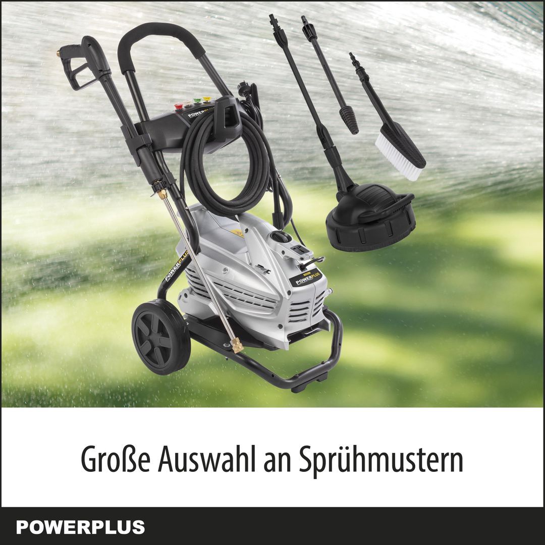 Powerplus Elektrischer Hochdruckreiniger POWXG90430 - 3100 Watt Terrassenreiniger, Start- / Stopp-Funktion