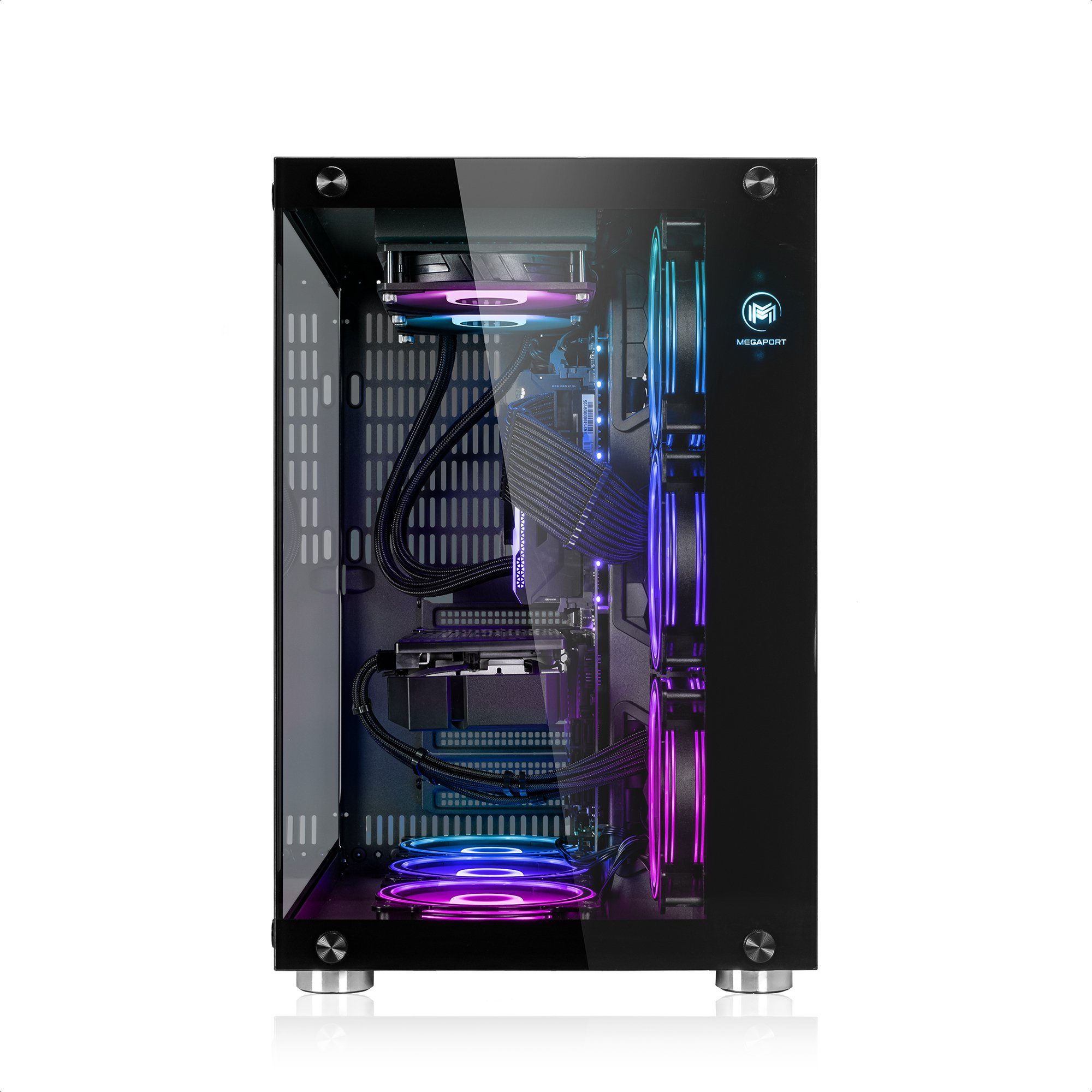 Megaport Gaming-PC (Intel Core i9 12900F 16x2.40 GHz 12900F, GeForce RTX 4070, 32 GB RAM, 2000 GB SSD, Wasserkühlung, Windows 11, WLAN)