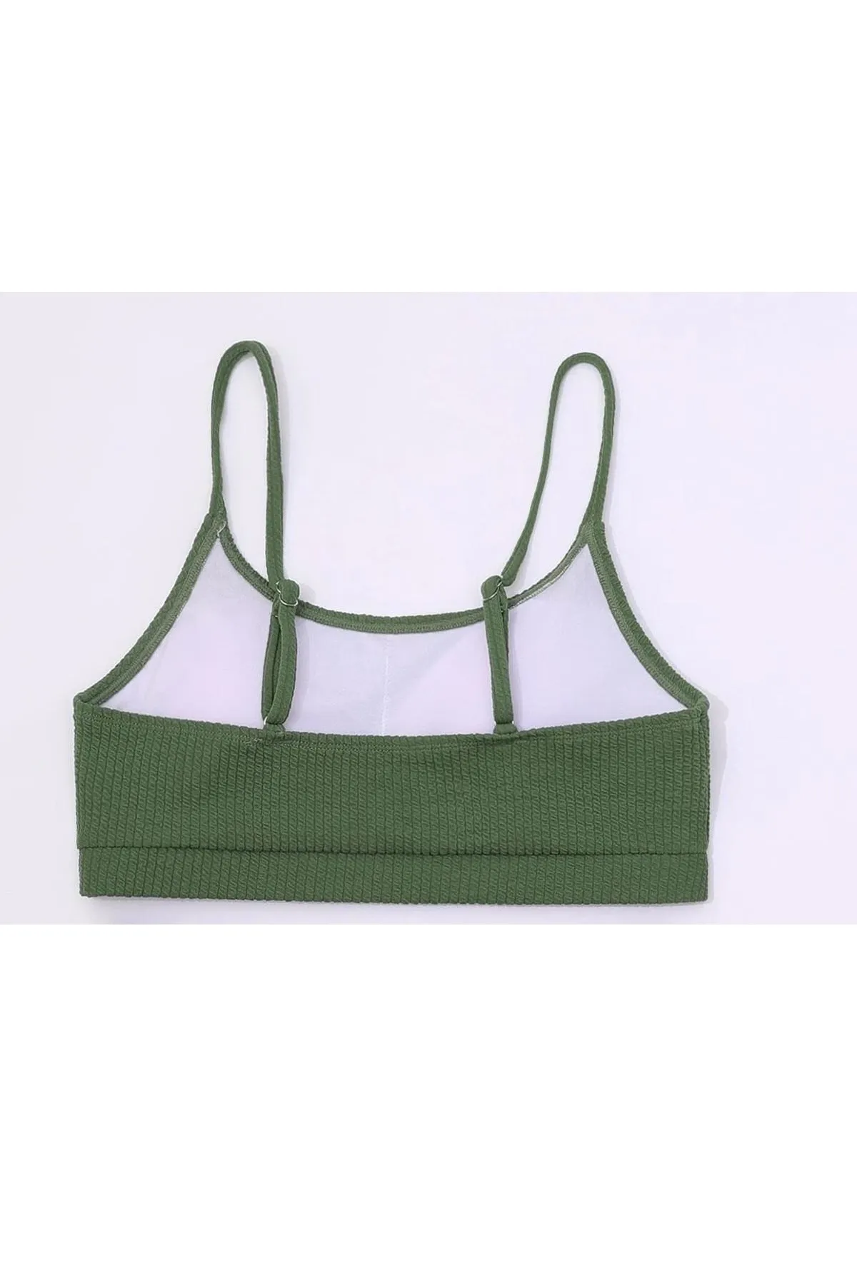 Angelsin  Pilelistore Tankini-Bikinioberteil aus Spezialstoff mit hoher Taille, grün, Ms41749
