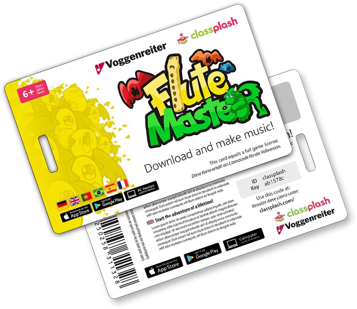 Voggenreiter Flute Master (App) mit Holz-Kunststoff-Blockflöte Blockflöte Deutsch, Sopran