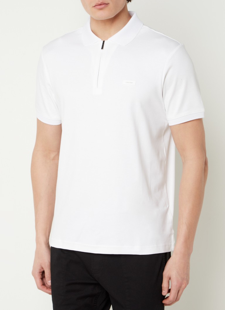 Calvin Klein Regular fit polo with logo and half zip