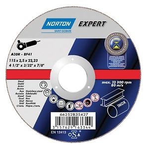 Disque de coupe Norton Clipper 66252835429 A30R, acier fin/acier inoxydable, 125 x 2,5 x 22,23 mm
