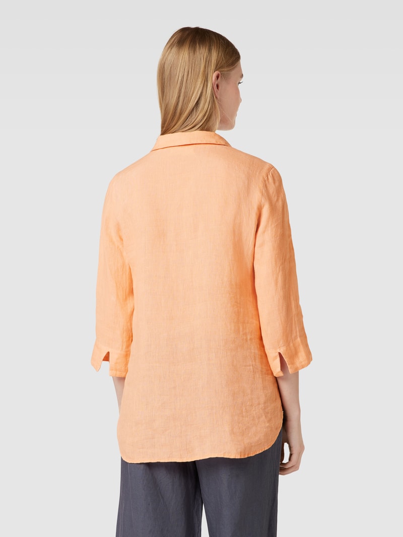 Leinenbluse mit Knopfleiste in apricot