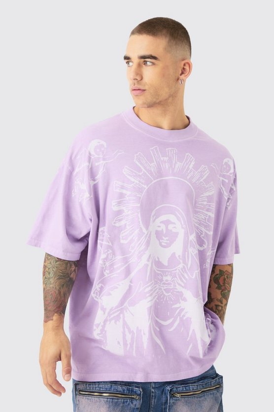Oversize T-Shirt mit Renaissance-Print