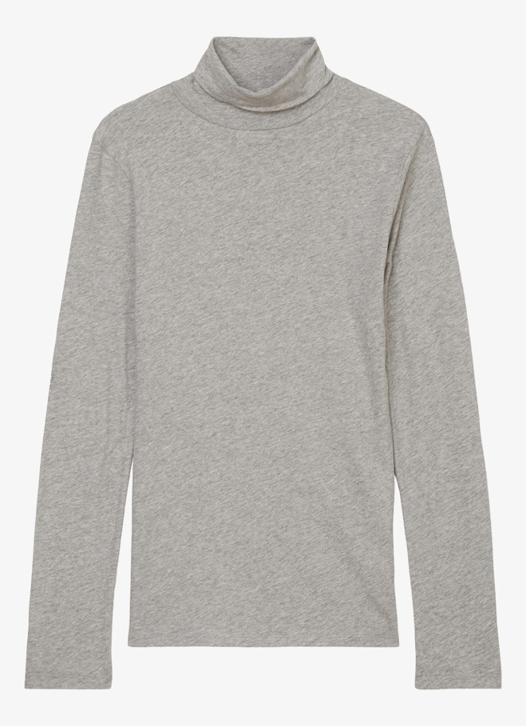 Tricou Marc O'Polo din denim elastic cu mânecă lungă și guler înalt