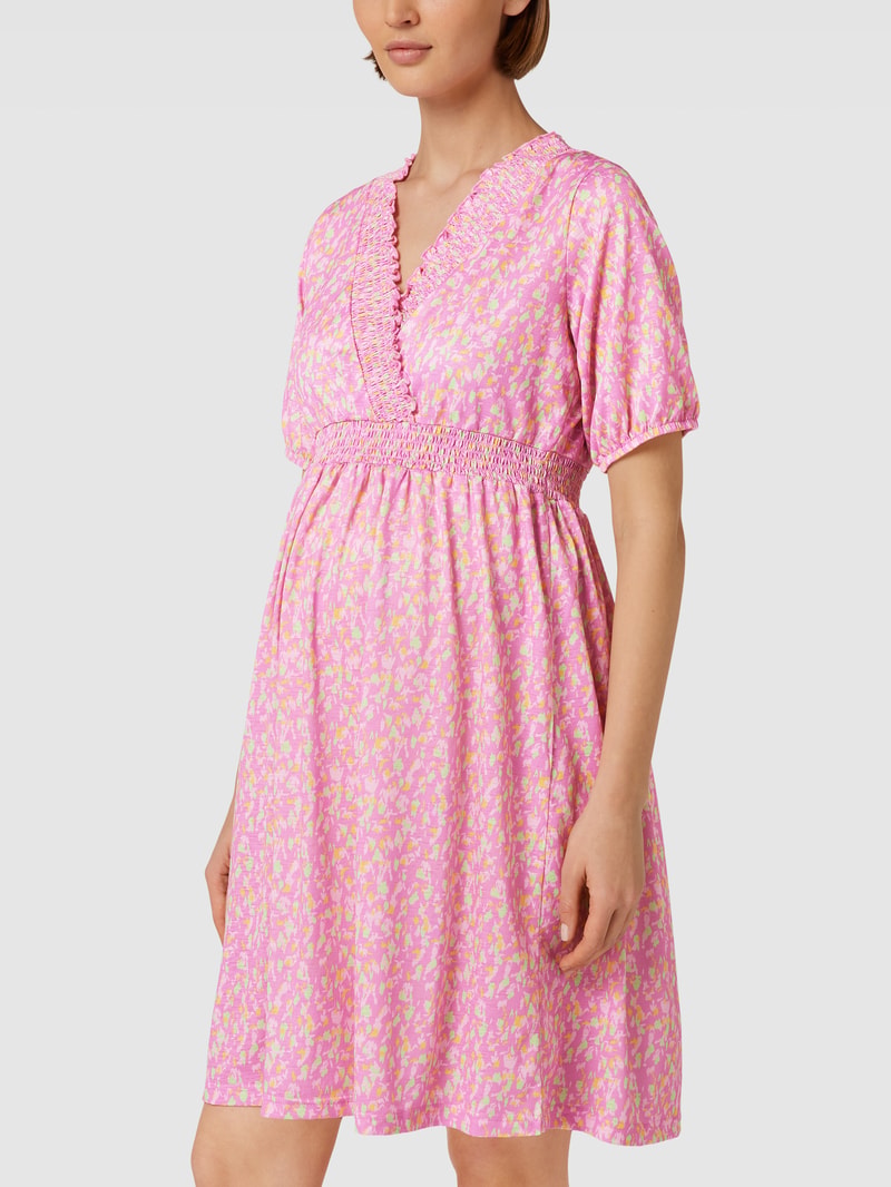 Umstands-Kleid mit Smok-Details Modell 'Amaya Tess' in pink