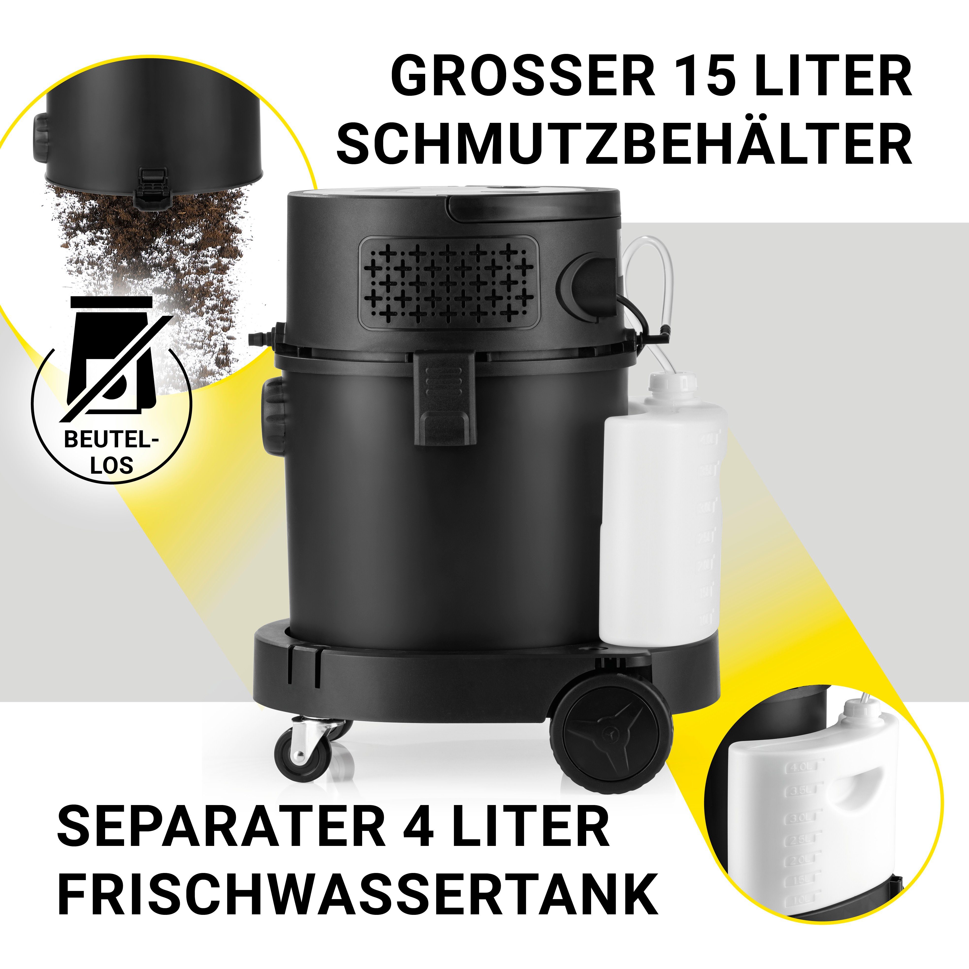 N8WERK Teppichreinigungsgerät Sprüh- und Waschsauger Power Clean, 1200 W, Waschsauger Teppichreiniger Shampoonierer Teppich
