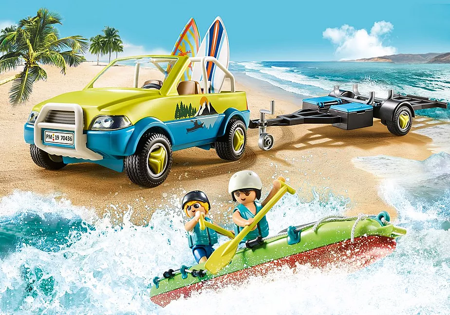 Strandauto mit Kanuanh&auml;nger