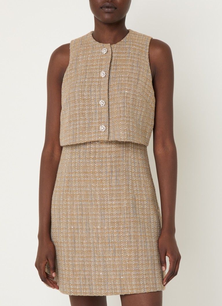 Sandro Mini dress with tweed look and lurex