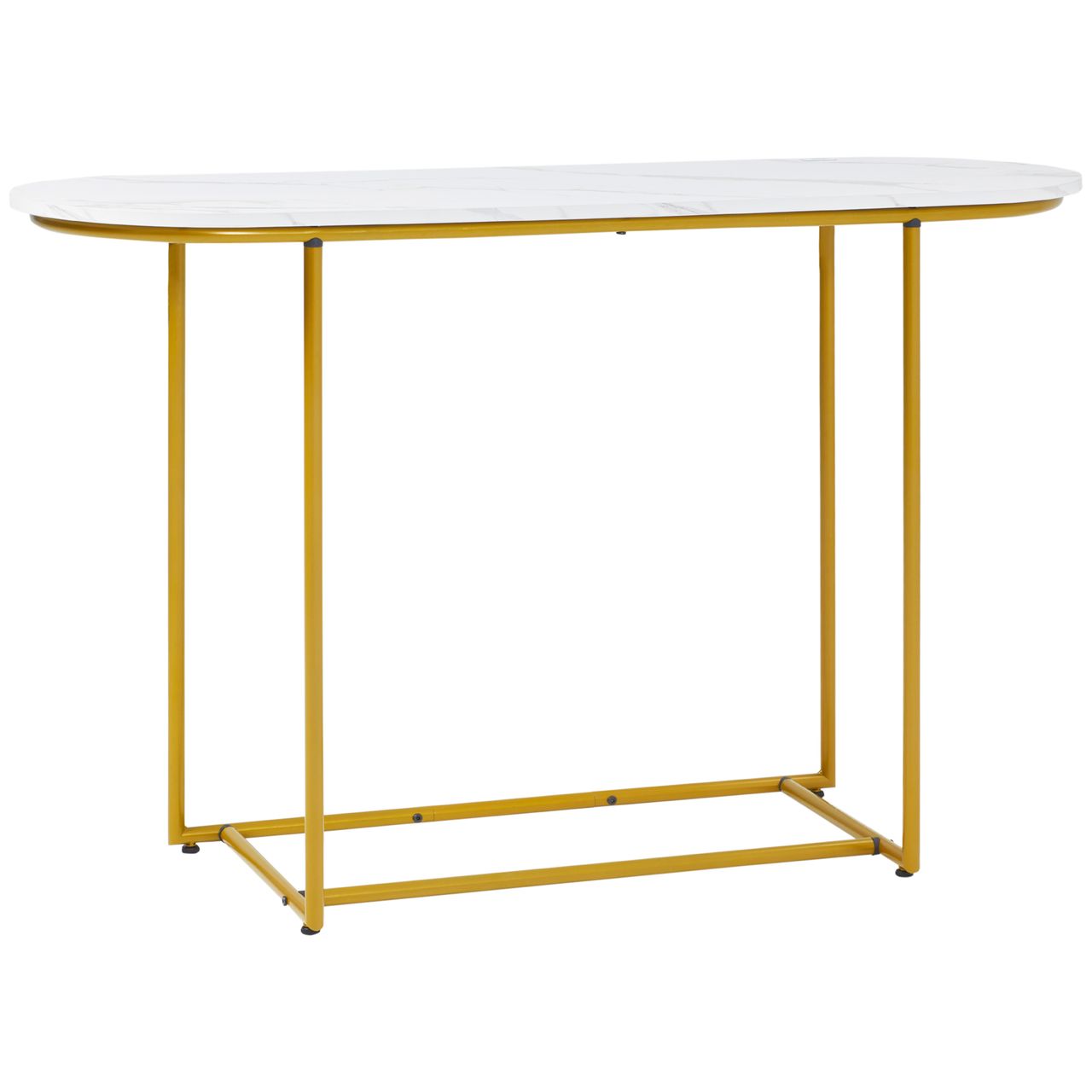HOMCOM Konsolentisch Flurtisch Moderner Beistelltisch Sofatisch Stahl, Weiß Gold