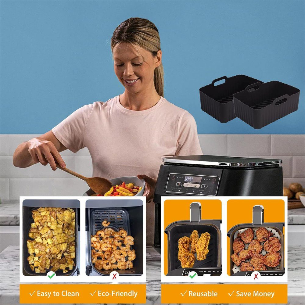 Runxizhou Backform 2Pcs Airfryer Zubehör für Ninja Foodi Max Dual Zone AF400EU AF300EU
