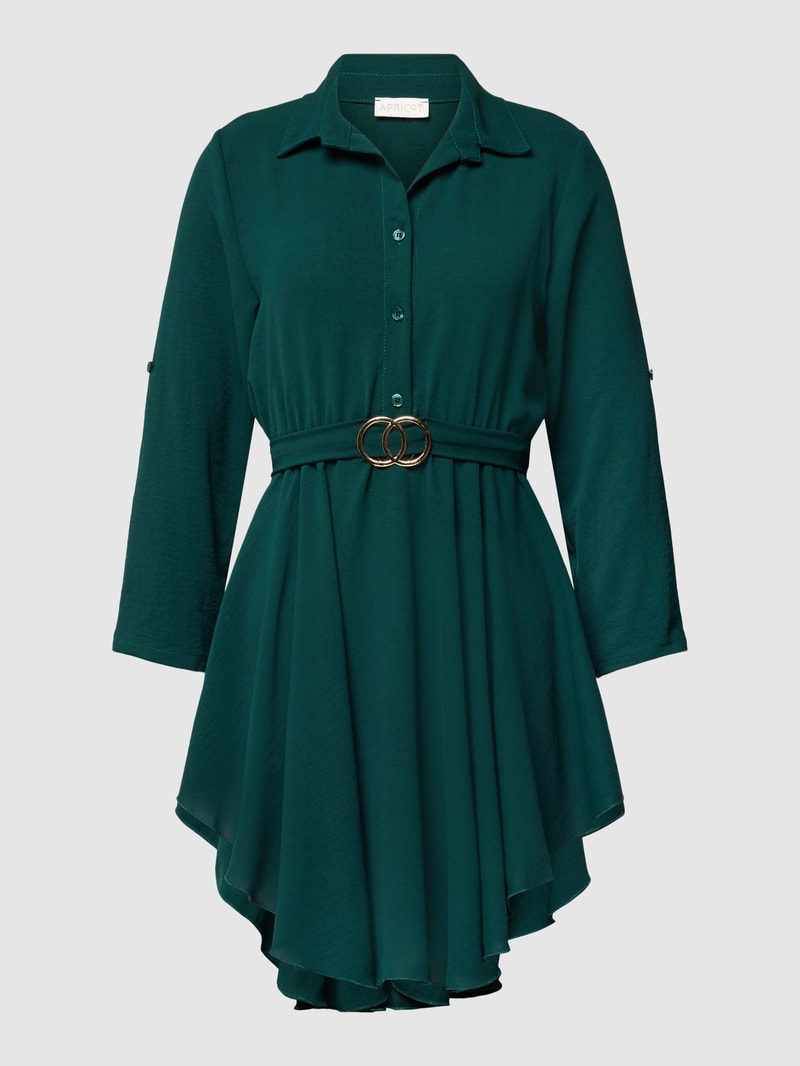 Blusenkleid mit Stoffgürtel in grün