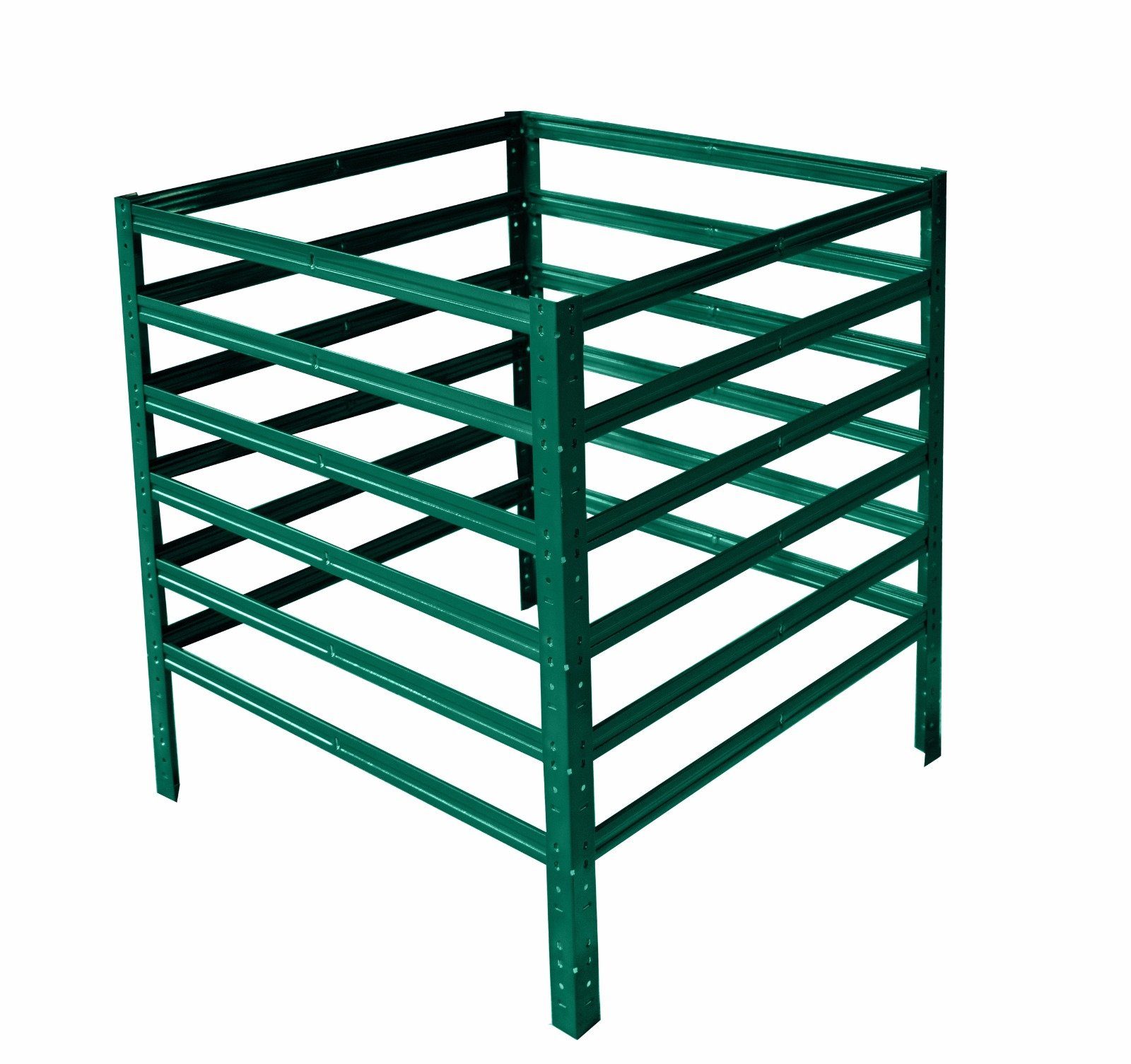shelfplaza Komposter HOME, BxTxH: 75x75x100 cm, Kompostierer als Metallkomposter in garten grün, Komposter Metall als Compost Bin & Kompostbehälter, Steck-Komposter für Garten