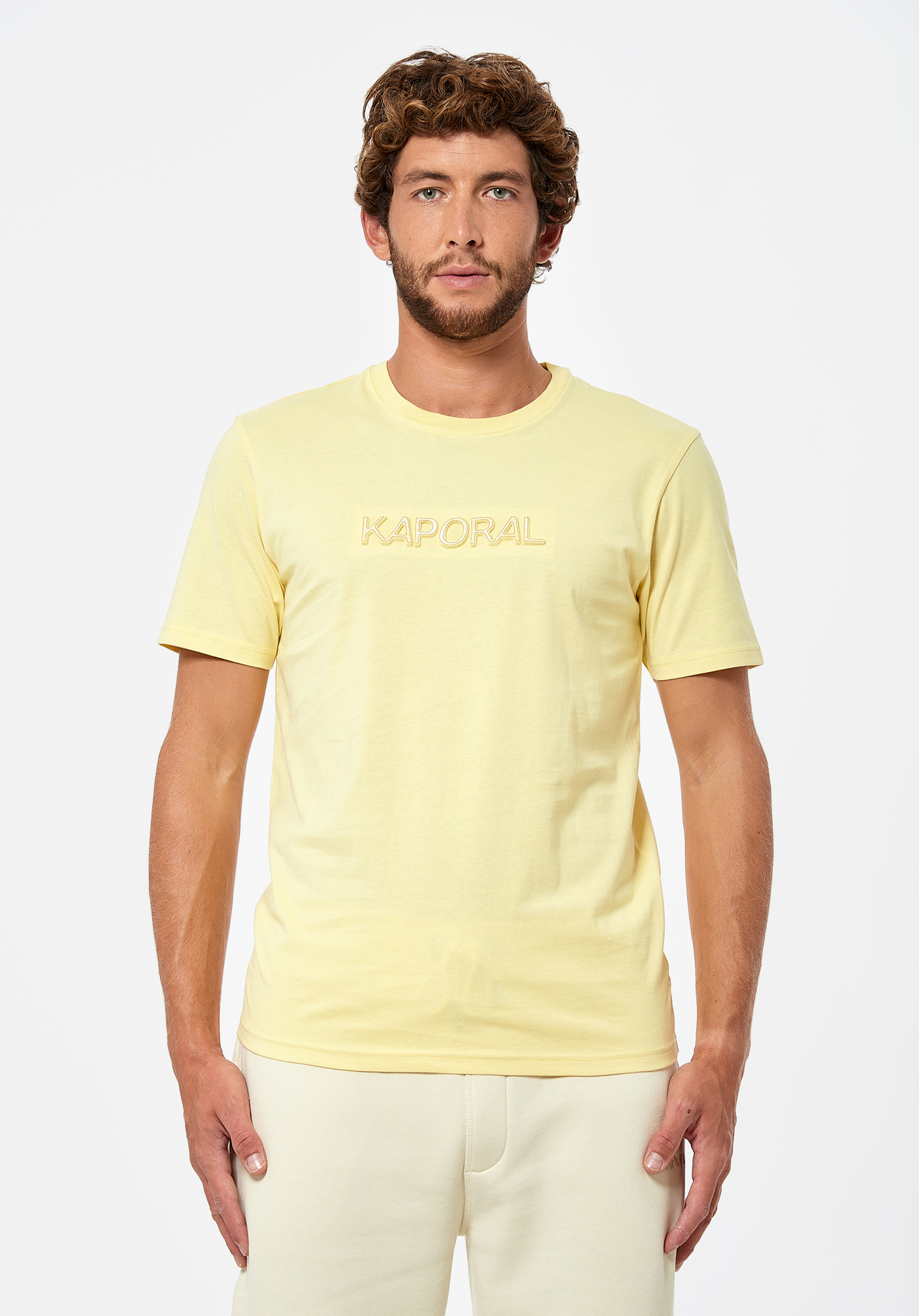 SIKO   T-shirt jaune Homme en 100% coton