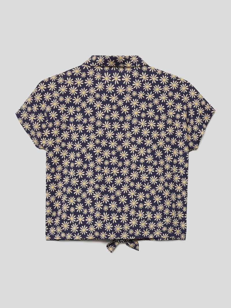 Bluse mit Knoten-Detail in marineblau