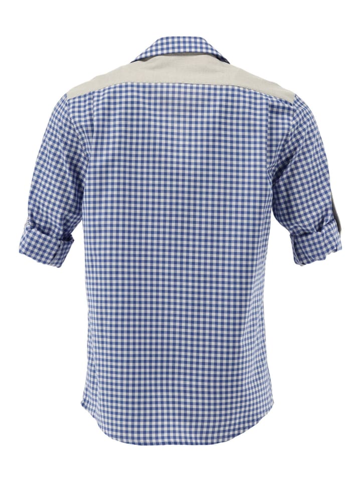 OS-Trachten Trachtenhemd Piruvi in mittelblau günstig kaufen