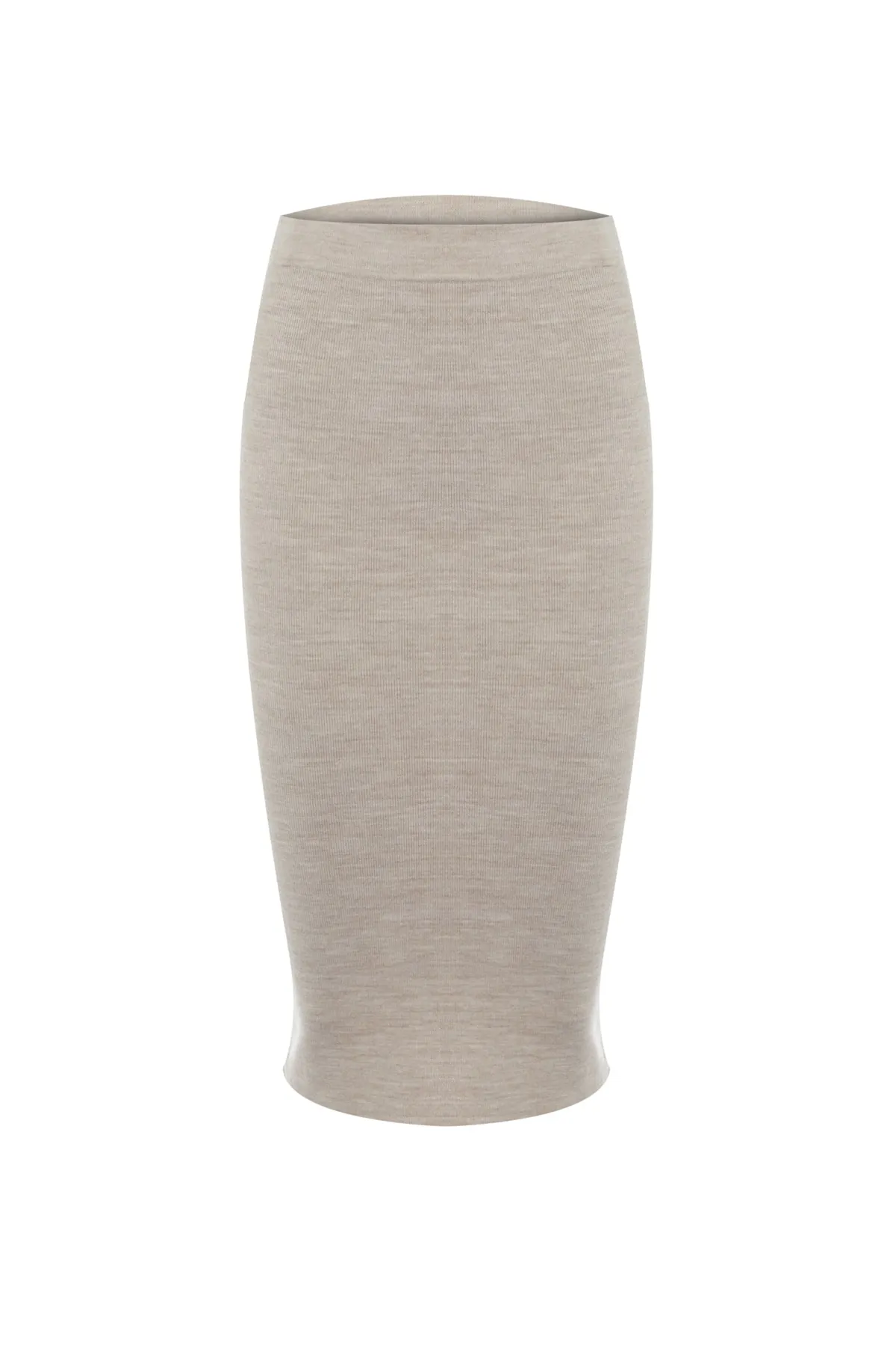 Trendyol Collection  Beiger Midi-Bleistift-Strickrock TWOAW20DU0006