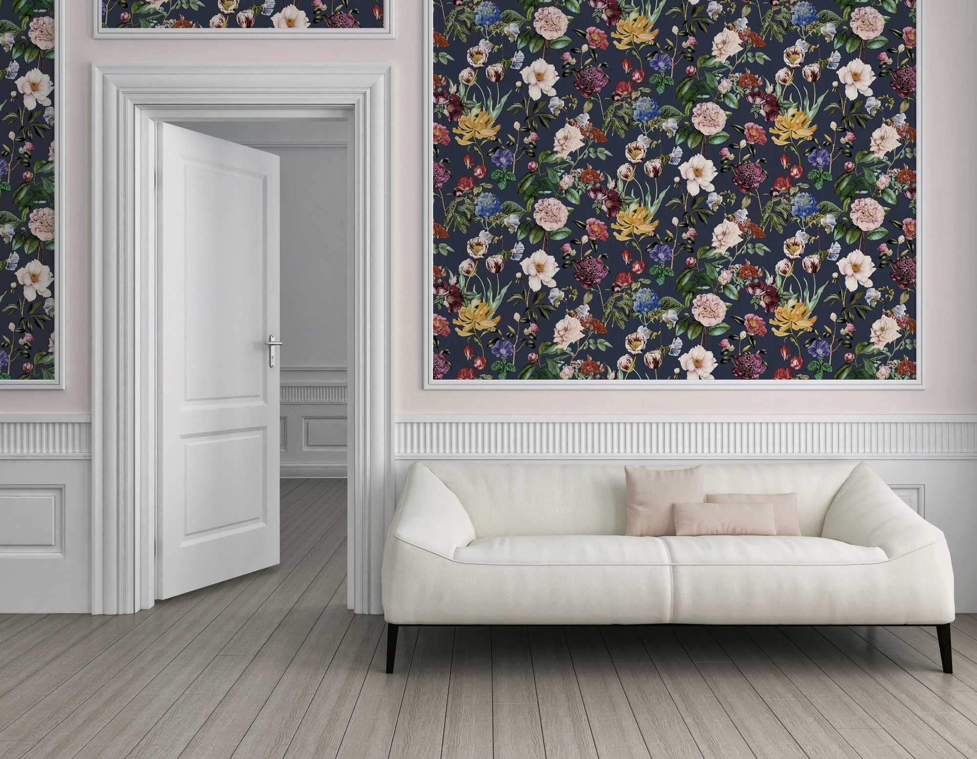 A.S. Création Vliestapete Jette Joop tropisch floral natürlich, floral, Blumentapete Tapete Streifen