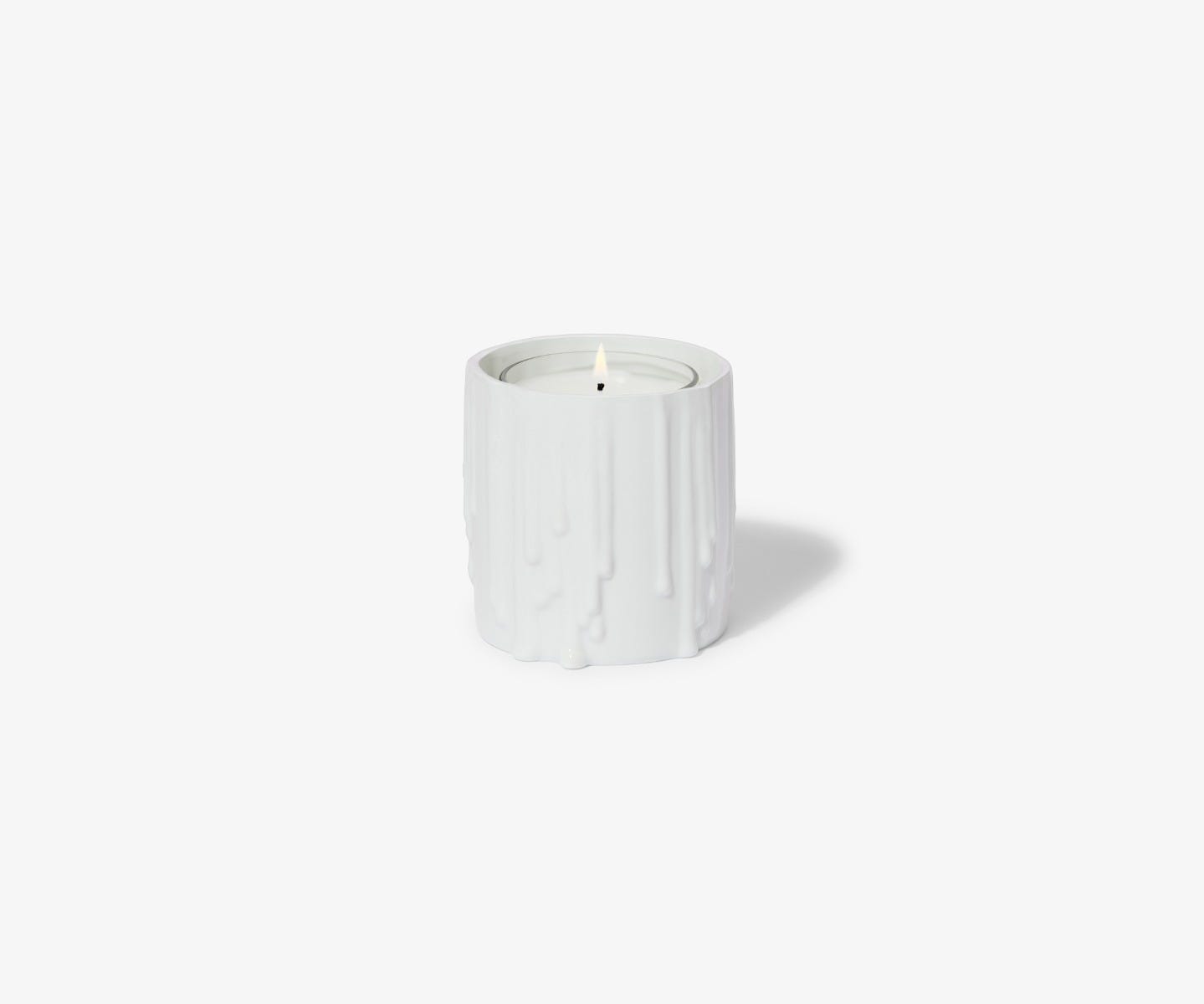 Bougeoir cire perdue blanc - Pour bougie modèle classique