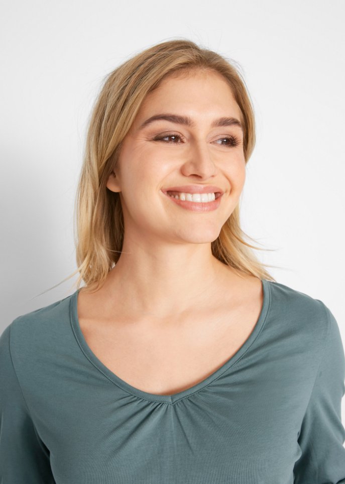 Baumwoll Langarmshirt mit Gummizug