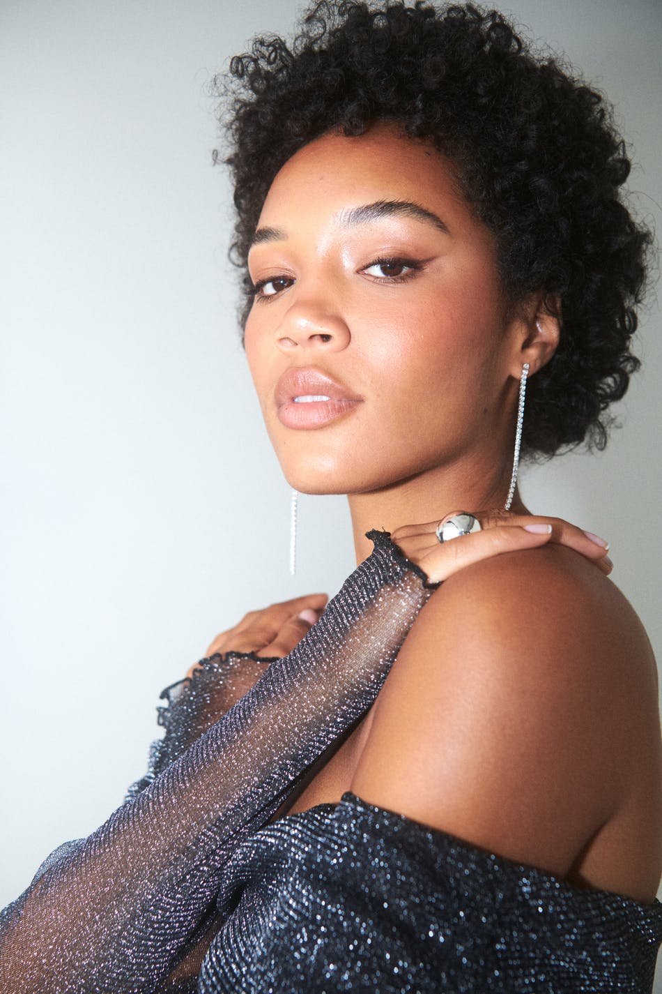 Glitter mesh top