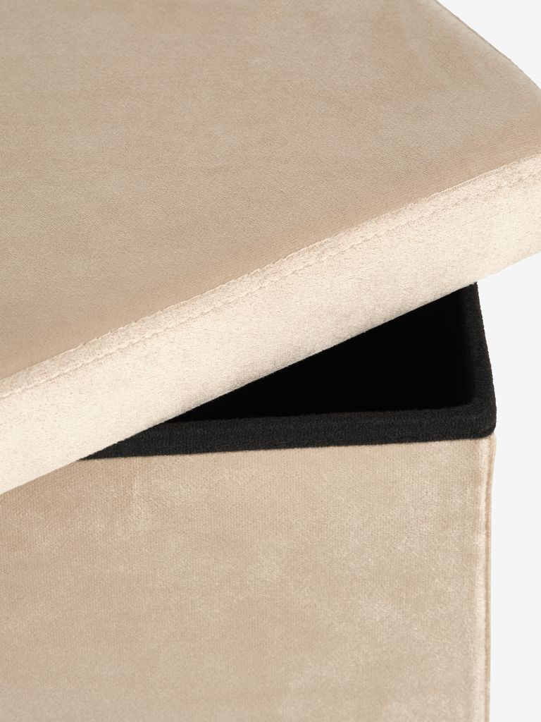 AUNING AUNING 38x38 puff med mørk sandfløyel