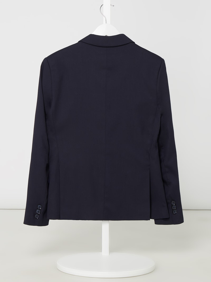 Slim Fit 2-Knopf-Sakko mit paspelierten Pattentaschen in marineblau