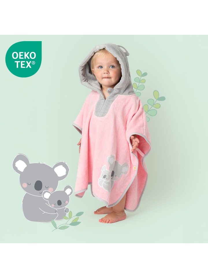 Schlummersack Frottee Badeponcho in Rosa-Weiß günstig kaufen