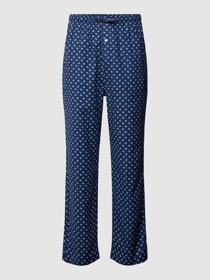 Pyjama-Hose mit Allover-Muster in dunkelblau