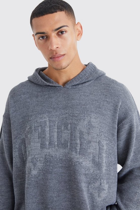 Kastiger Oversize Jacquard-Pullover