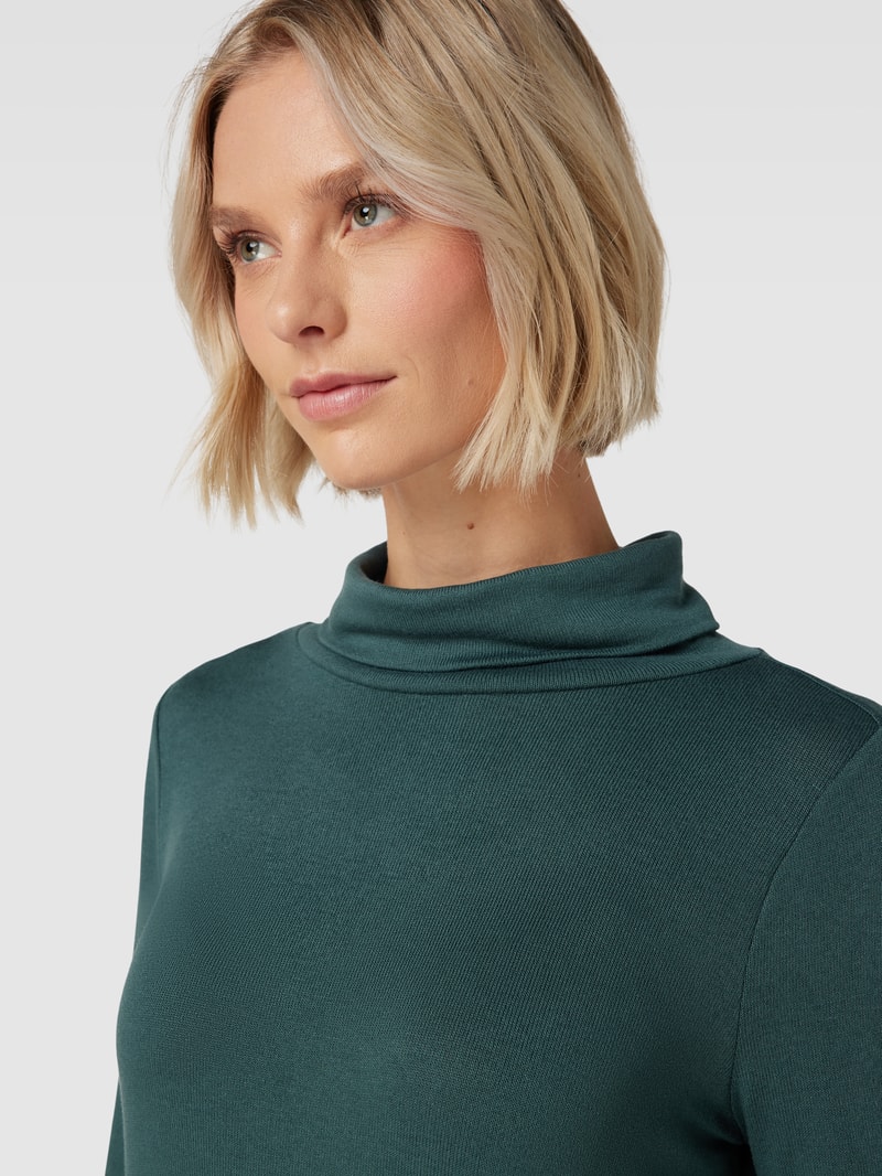 Longsleeve mit Rollkragen Modell 'Seshine' in bottle