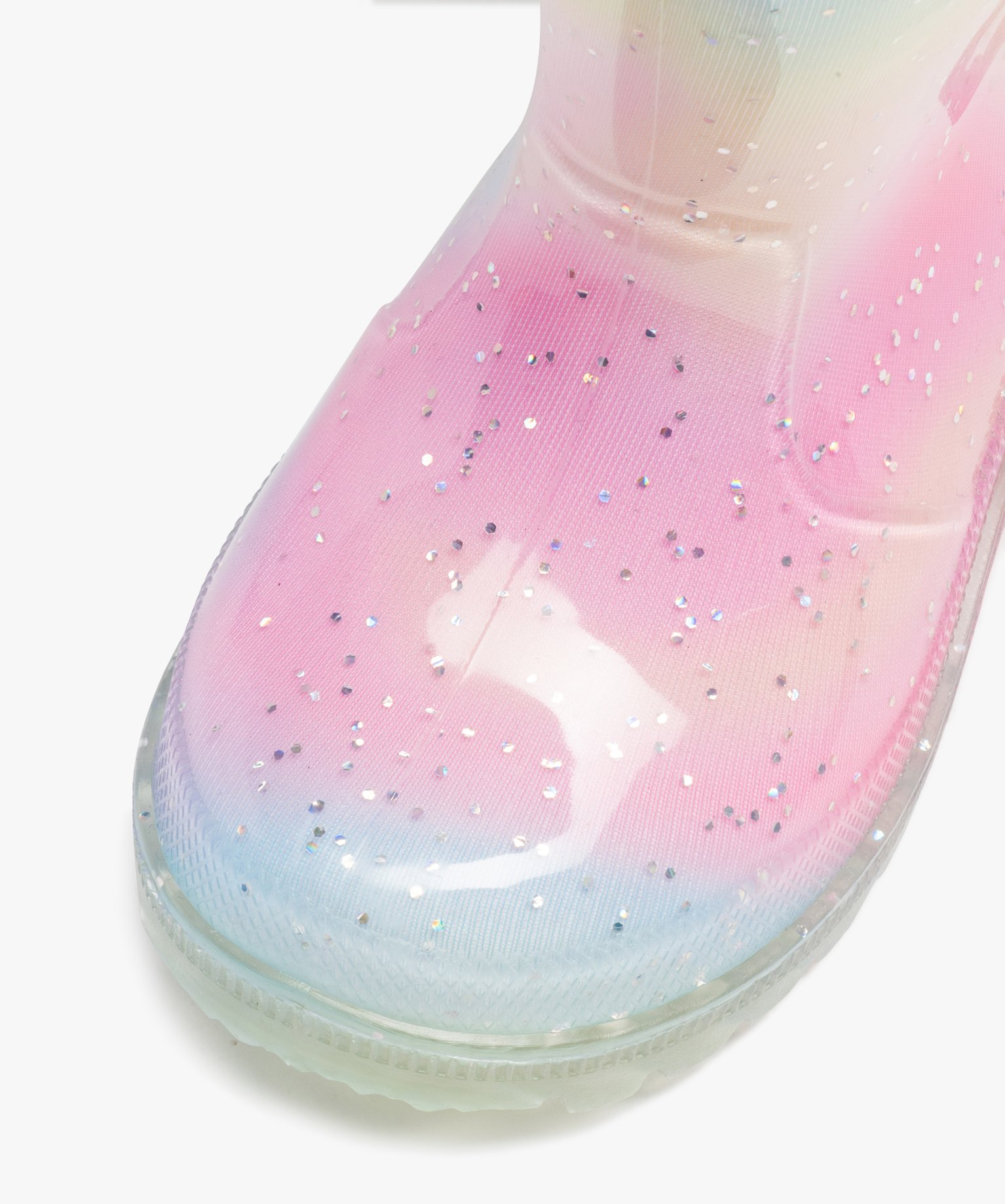Bottes de pluie bébé fille à paillettes avec anses multicolore | GEMO