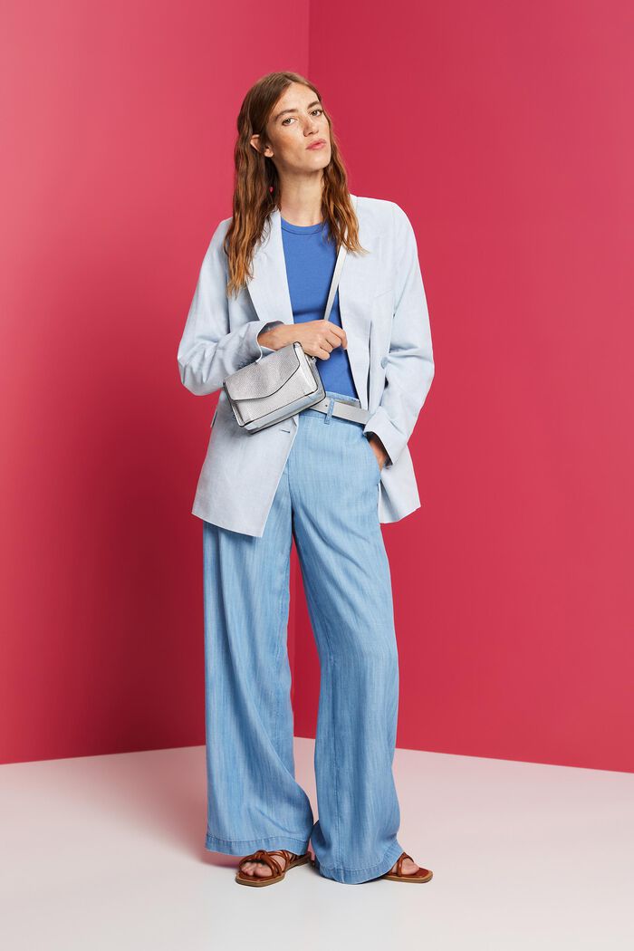 Zweireihiger Blazer aus Baumwolle-Leinen-Mix