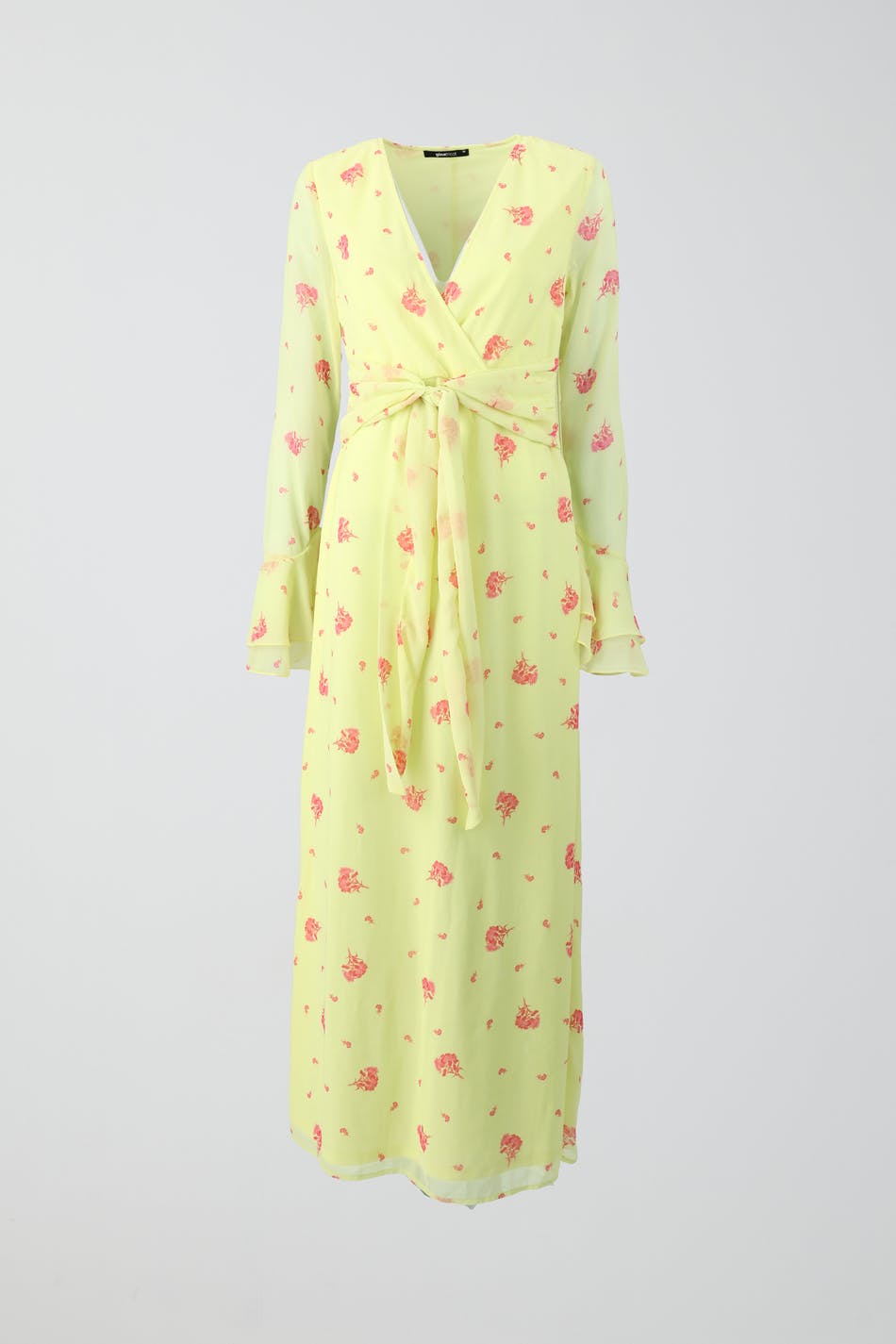 Chiffon tie front maxi dress