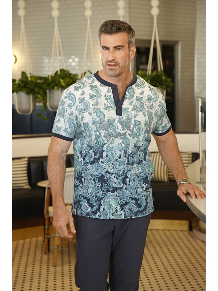 Charles Colby T-Shirt EARL COLLYNS in blau bedruckt günstig kaufen