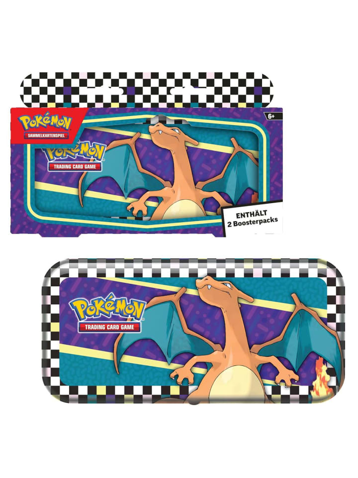 Pokémon Metall Stifte-Etui Glurak & 2 Booster-Packs | Pokemon Karten deutsch günstig kaufen onesize