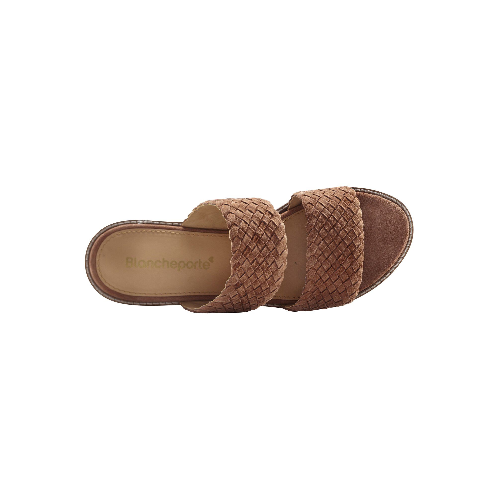 Mules plates en cuir tressé