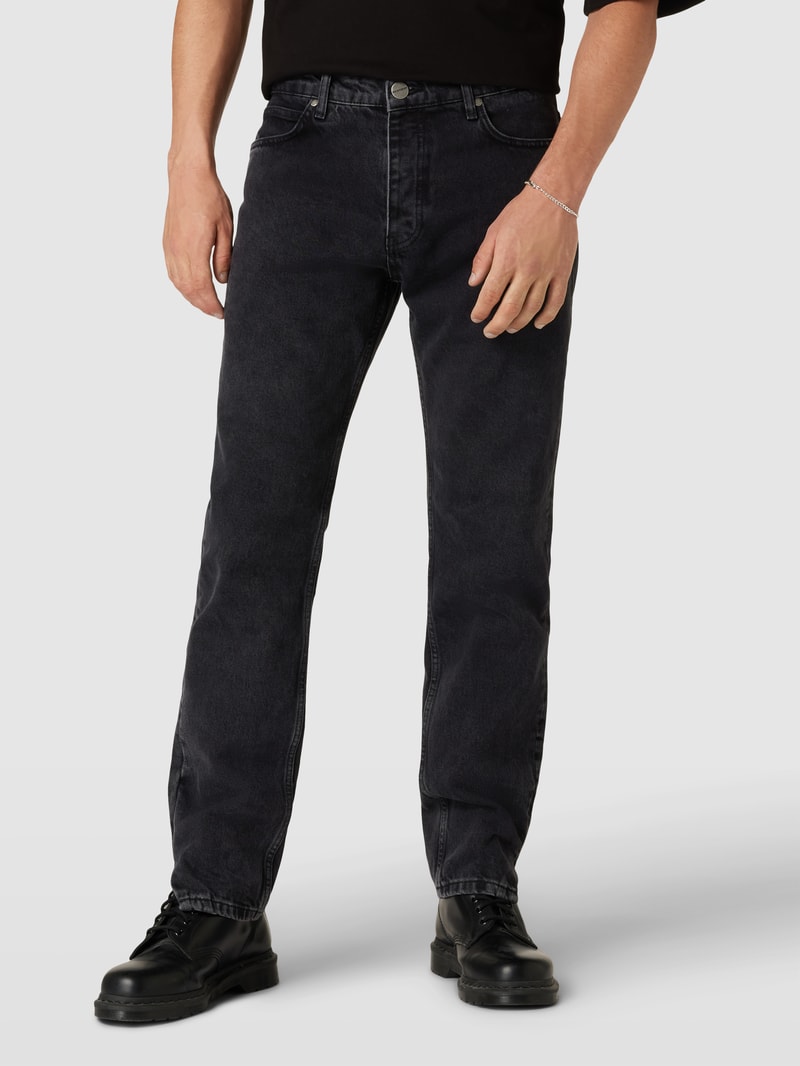 Jeans mit Label-Stitching Modell 'Carpe' in schwarz