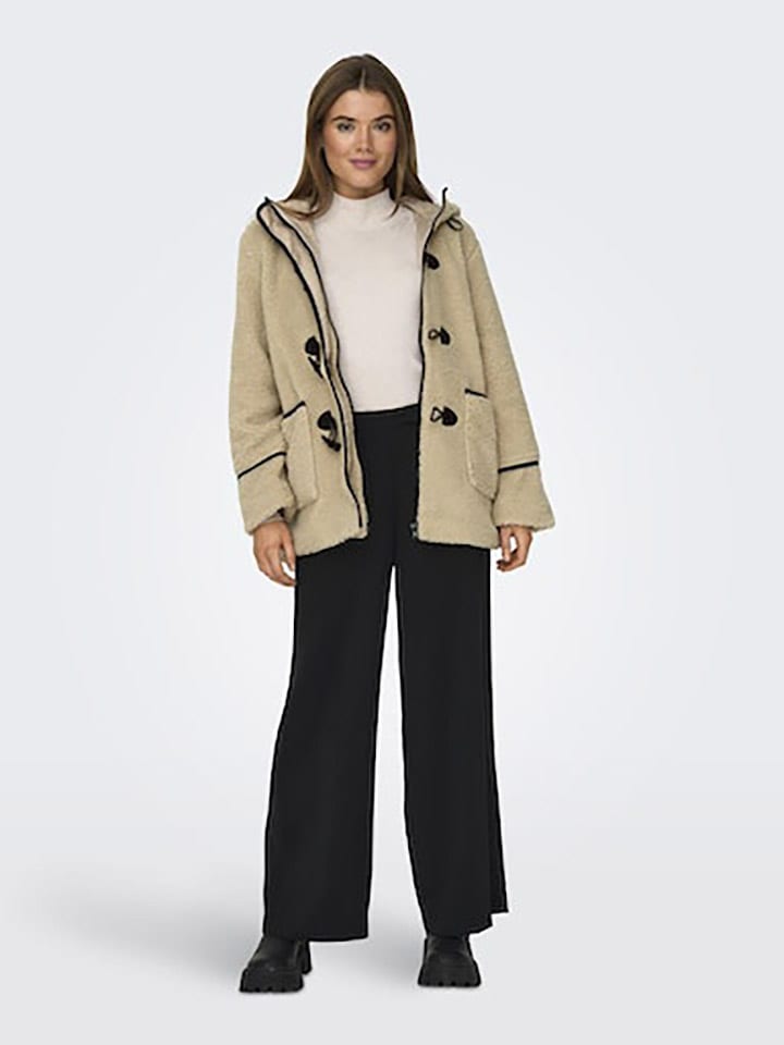 ONLY Fleecejacke in Beige günstig kaufen