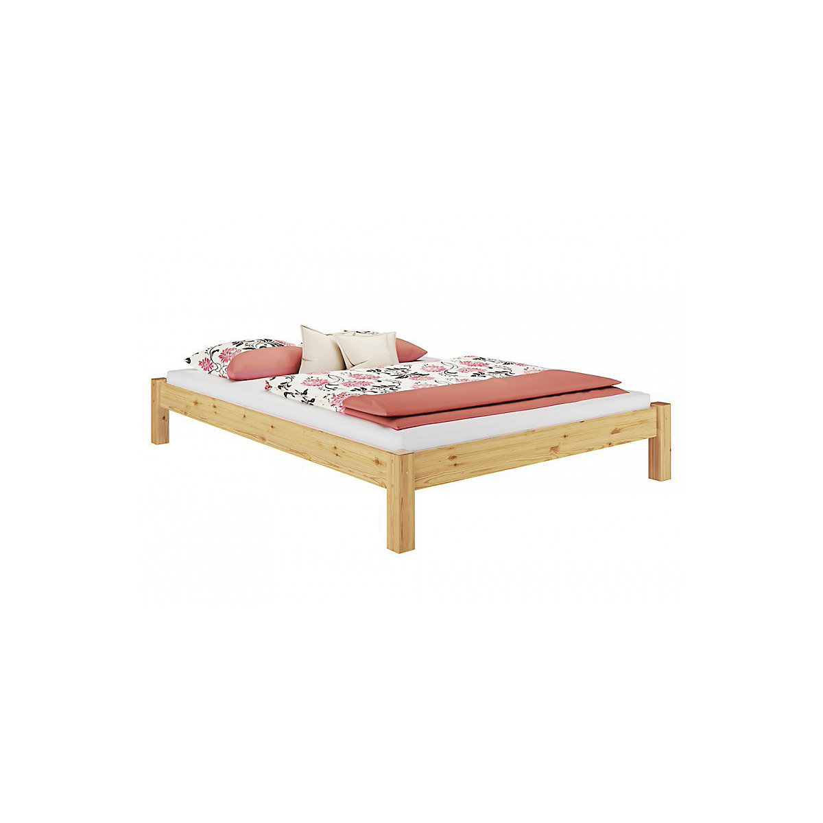 Jugendbett massiv breit 120x200 mit Rost und Matratze