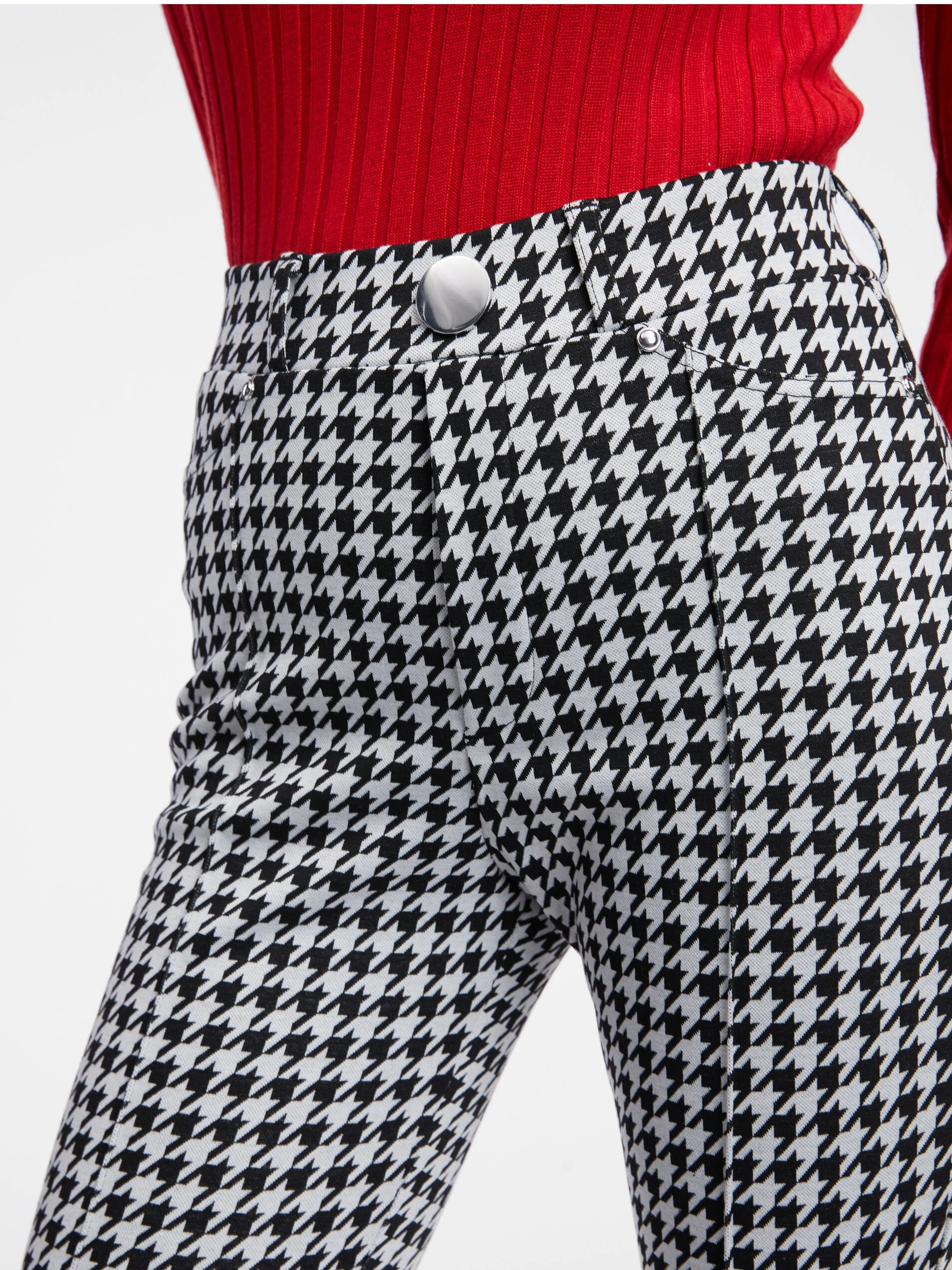 Weiß und schwarz gemusterte ORSAY-Hose für Damen