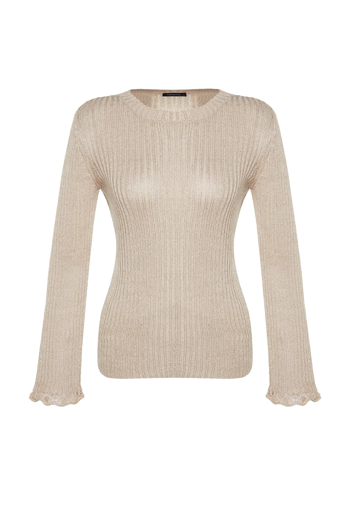 Trendyol Collection  Strickpullover mit Rundhalsausschnitt und Steinglitzer TWOAW24KZ01166